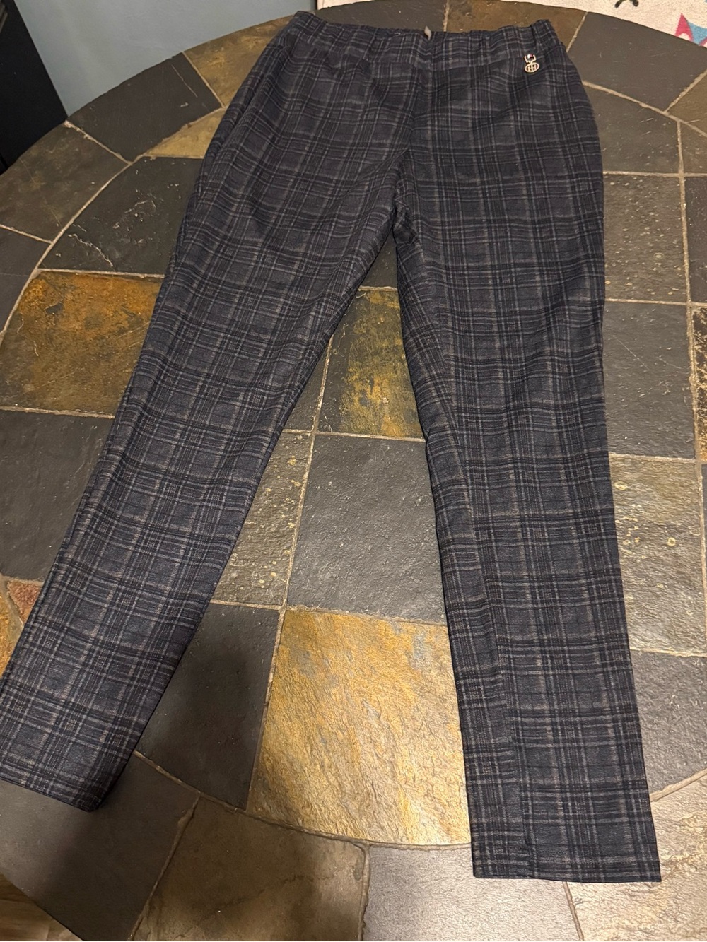 Tommy Hilfiger Women's Navy Plaid Trousers